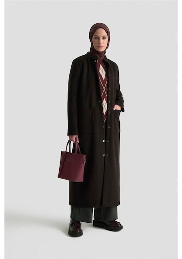 Armine Hakim Yaka Kaşe Kap 25kd1124 Siyah Siyah