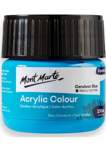 Akrilik Renkli Boya Signature 100ml - Cerulean Blue Çok Renkli