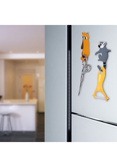 Dancemonkey Cbtx Bbq-029 Karikatür Kedi Köpek Duvar Kancası - Traceless Askı Yapışkan Bantlı Köpek D4 Model Çok Renkli