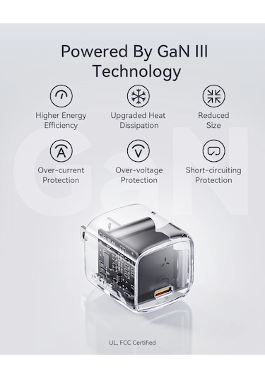 Voltme 30 W Gan Şarj Cihazı Usb Tip C Hızlı Şarj Cihazı Pd 3.0 Mini Taşınabilir 30w Eu Plug White ' Beyaz