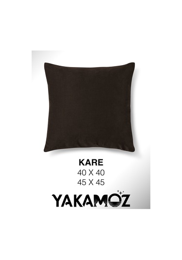 Br Yakamoz Çikolata Kahvesi Renk Kırlent , Yastık Kılıfı Kadife Görünümlü Velvet Touch Serisi Çikolata Kahvesi