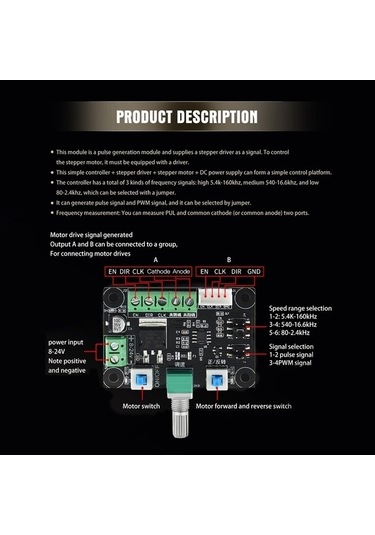 Trendooze Mks Osc V1.0 Adım Motor Sürücü, 8-24v Hız Ayarı, Basit Pwm Kontrol