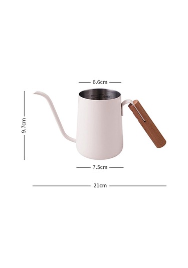 Suntek Pour Over Kettle Paslanmaz Akış Ağızlı Beyaz Beyaz