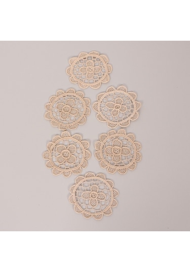 Tığ Örgüsü Dantel 6'lı Bardak Altlığı 10 Cm Diğer