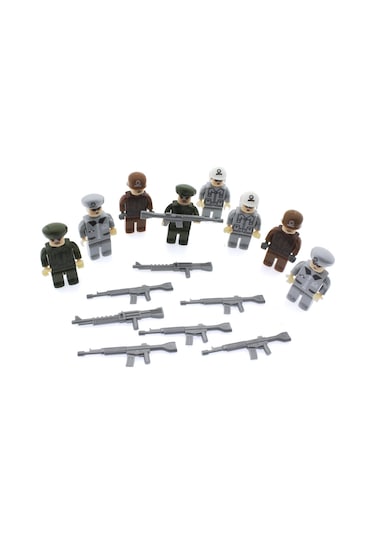 Ausini Army 8’Li Tüp Kutu Figür Seti Gri