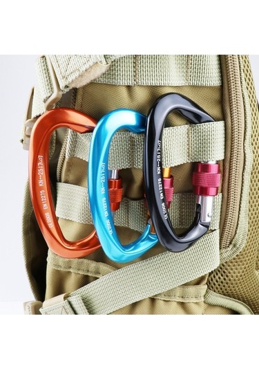 Besthome1 25kn Vidalı Kilitli Karabina, 2500kg Kapasiteli, Dayanıklı Alüminyum, Kamp & Tırmanış İçin Uygun