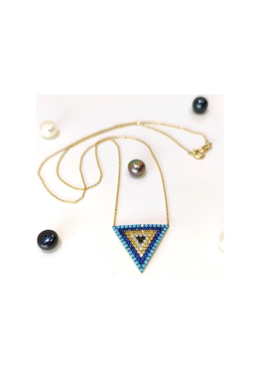 Altın Ürünler Üçgen Göz Kolye 14 Ayar