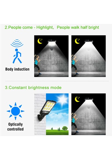 Singree Uzaktan Kumandalı Solar Led Bahçe Aydınlatma - 360 Hareket Sensörlü, 108 Cob, 1200mah Pil