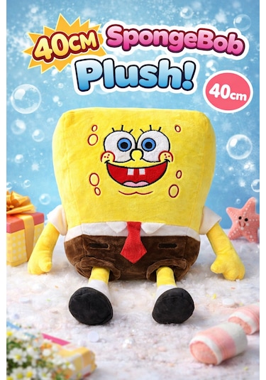 40 Cm Peluş Sünger Bob Büyük Boy Sevimli Karakter Oyuncak Sarı