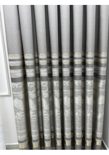 Nivemeshome Urla V-5404 Gri 1/3 Sık Pileli Fon Perde Apm Gri