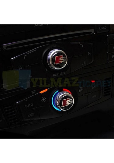 Audi S Logo Joystick Klima Teyp Düğme Damla Silikon Sticker 18 x 18 mm 4 Adet