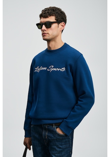 Lufian Loved Erkek Sweatshirt Saks Saks 112030170100240 Saks Mavi