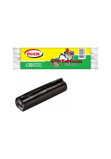 Ögem Orta Boy Çöp Poşeti Siyah 50 x 20'li 55 x 60 CM