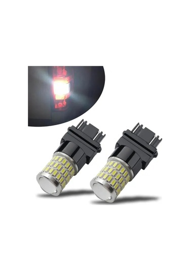 Fochsia 2pcs-氙气白 2 Adet Led Oto Lamba 3157 4157 3057 3156 54smd 3014 Ve 3smd 3030 Beyaz Kırmızı Turuncu Araç Dekorasyonu
