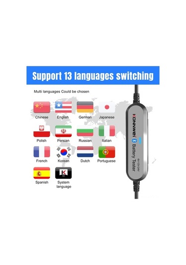 Novahub Konnwei Bk200 Araç Akü Test Cihazı - 6v/12v/24v Motor, Çim Biçme Makinesi Ve Gemi Aküleri İçin Bt Destekli Analizör