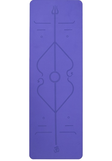 Ranyeek Tpe Yoga Matı Antipatlama Konum Çizgili 183x61x0.6cm Çift Renk Menekşe+sarhoş Çevre Dostu Koku Siz Yoga Egzersiz Matı Mor