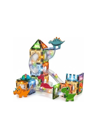 Light Magnetic Tiles 64 Parça Işıklı Manyetik Bloklar