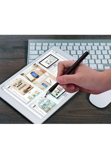 Pazly Wk-132 Disk + Kumaş 2d Çift Dokunmatik Kalem Boyama Kalemi 2 Paket Siyah/kırmızı/mavi/altın/gümüş/gri