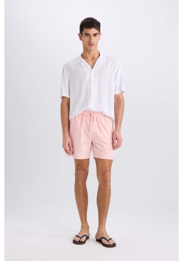 Defacto File Astarlı Kısa Boy Hızlı Kuruyan Deniz Şortu E0944ax25hspn155 Pembe