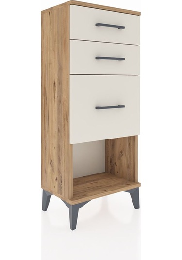 Arges Komodin 3 Çekmeceli 44x30x106 Çam-aytaşı Çam