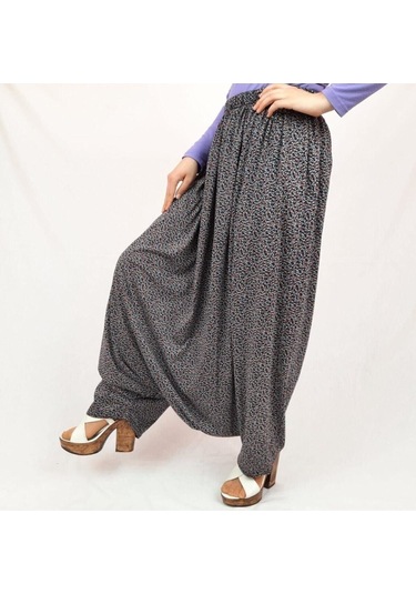 Özözkanlar Çiçekli Yöresel Menekşe Aşağıdan Ağlı Kadın Şalvar Çok Renkli