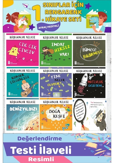 1. Ve 2.sınıf Öğrencilerini Okumayı Sevdiren Mini 10 Lu Hikaye Seti 32 Sayfa