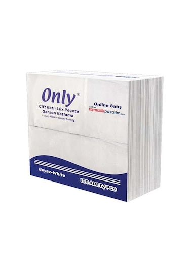 Only Garson Katlama Peçete Beyaz 100 Adet 40 x 40 CM