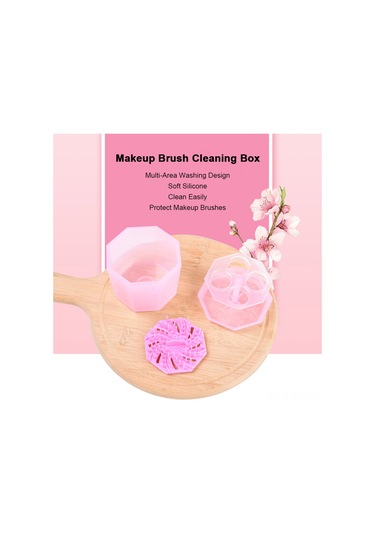 Vkemall "pembe Silikon Fırça Temizleme Kutusu - Hızlı Kurutma Ve Şekil Koruma"