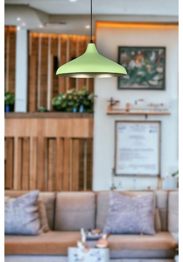 Nil Cafe Yeşil İçi Gold Renk Sarkıt Cafe - Mutfak Tekli Avize Altın - Yeşil