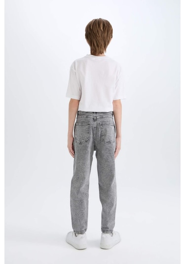 DeFacto Erkek Çocuk Balloon Fit Yırtık Detaylı Düz Paça Jean Pantolon C5707A824WNNM55
