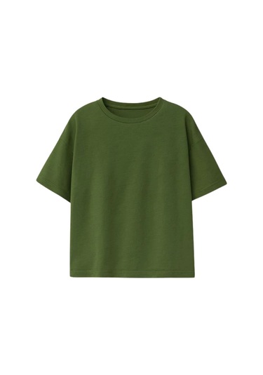 Zuzunga Unisex Basic Kısa Kollu Çocuk T-shirt Haki