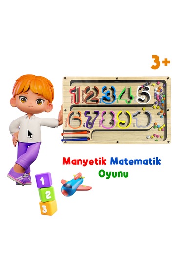 Tineke Manyetik Eğitici Renkli Sayma Ve Eşleştirme Labirenti Eğitim Oyuncağı - Ahşap Montessori Oyunu Sayı