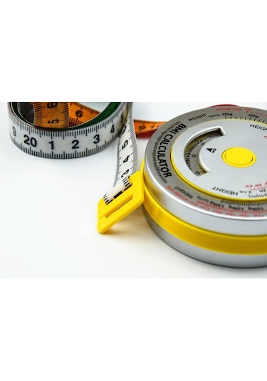 Sarı Mezura Test Kullanımı Kolay Kitle İndeksi 7.2x2.1cm Vücut Hesap Makinesi Diyet Mezura Araçları Plastik 150cm