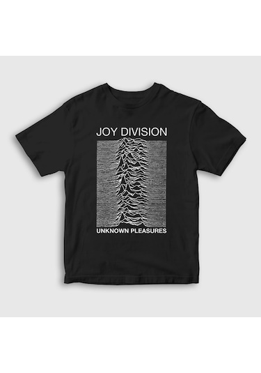 Presmono Unisex Çocuk Unknown Pleasures Joy Division T-shirt Siyah