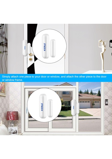 Youtek Keruı Kr-d026 433mhz Kablosuz Pencere/kapı Dedektörü, Giriş Uyarısı, 100m Mesafe, 12v 23a Pil Dahil Abs Malzeme