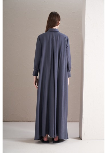 A Pile Ekstra Salaş Modal Elbise İndigo İndigo