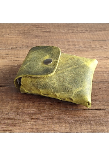 Sumerian Leather Craft Deri Sigara Kılıfı Limon Yeşili 2