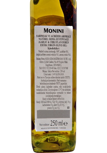 Monini Sarımsak Ve Acıbiberli Zeytinyağı Cam 250 ML