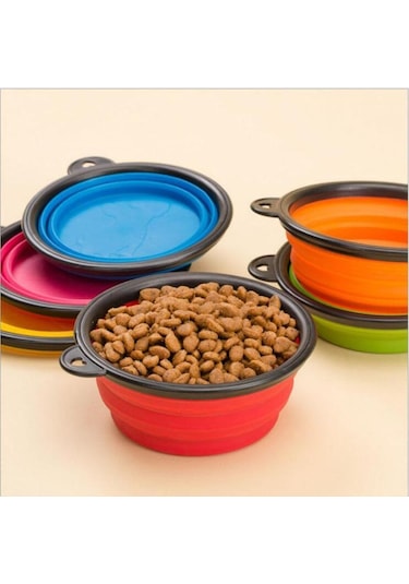 Oripet 12 Oz Katlanabilir Seyahat Silikon Köpek Mama Kabı 350 ML