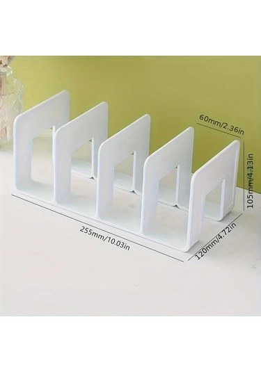 Meridiangoods Beyaz Masaüstü Organizer Rafı - Okul Ofis Kitap Dergi Saklama Standı Beyaz