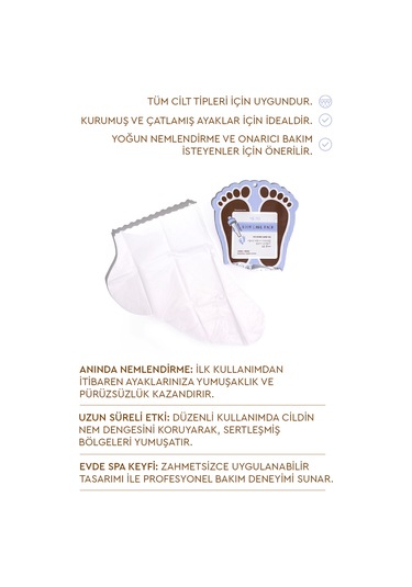 Mjcare Premium Foot Care Pack - Nemlendirici Çorap Tipi Ayak Bakım Maskesi 10'lu