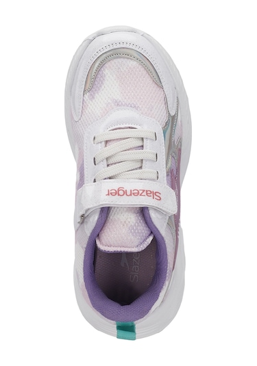 Slazenger KEMBA Çocuk Cırt Cırtlı Beyaz / Lila Günlük Spor Ayakkabısı