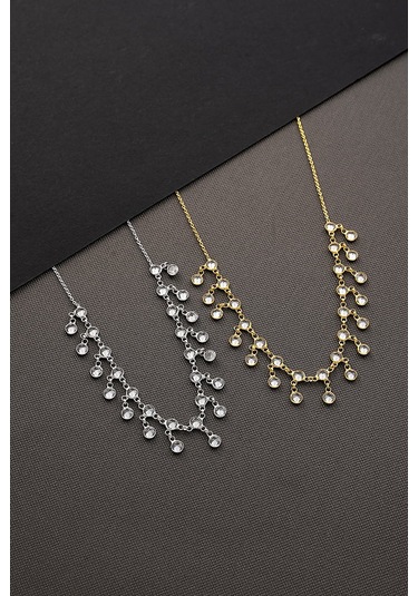 925 Ayar Gümüş Sallantlı Tamtur Kolye Altın