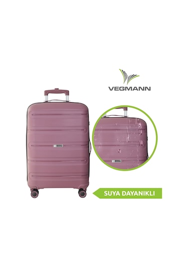 Vegmann Polipropilen Pp Atlas Mürdüm Büyük Boy Valiz Mürdüm