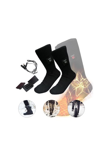 Suntek 2x Unisex Elektrikli Isıtmalı Çorap Ile Pil-kutusu-usb