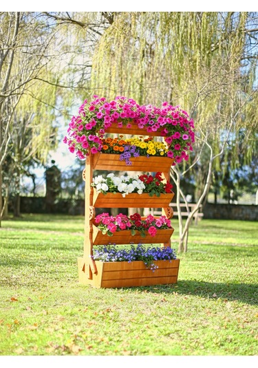 Mandu Ahşap Çok Katlı Saksı Standı Çiçeklik Standı -