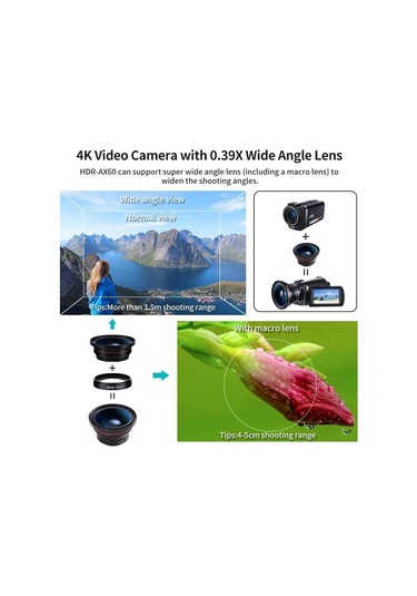 Ordro AX65 3.5" Wi-Fi UHD IPS Video Kamera