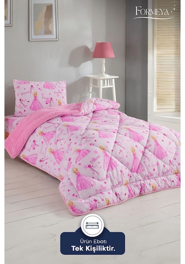 Formeya Princess Desenli Tek Kişilik Çift Taraflı Wellsoft Yorgan