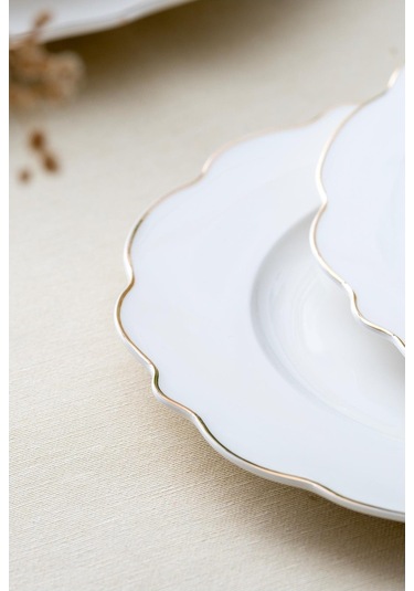 Acar Stream Gold Porselen 24 Prç.yemek Takımı