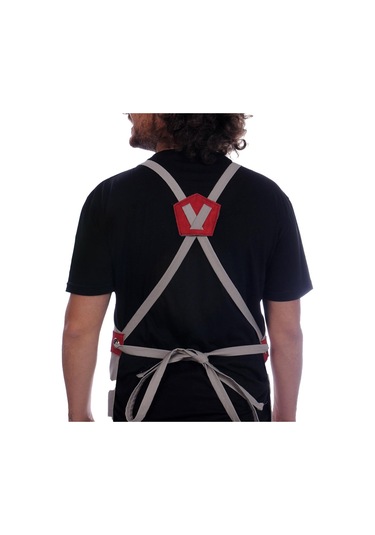 Formteks Deri Takviyeli Boydan Önlük Kırmızı-kahve Derili